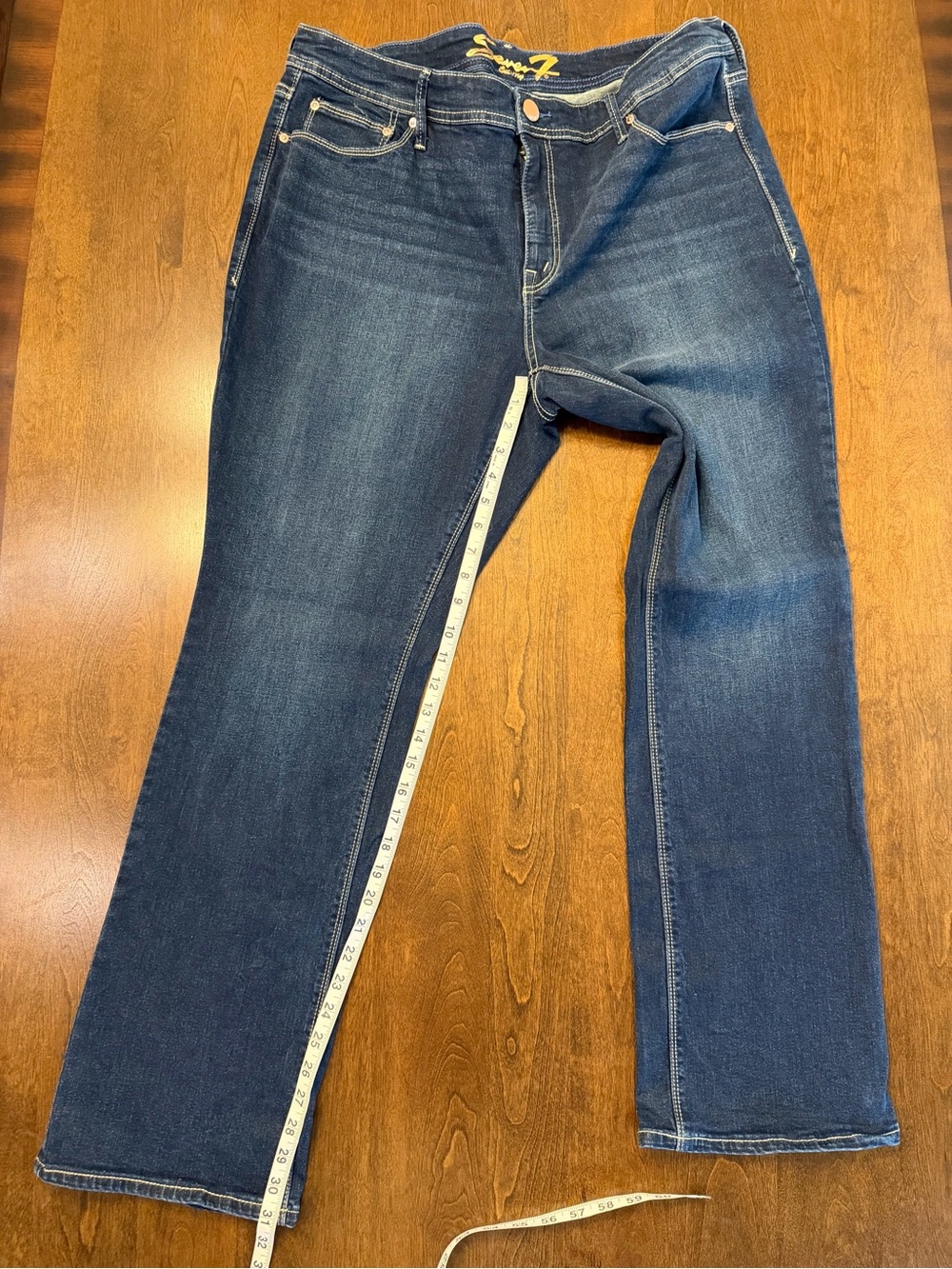 Seven7 Bootcut Jeans Women’s Size 18 Dark Wash Stretch Denim Mid Rise 32” Inseam
